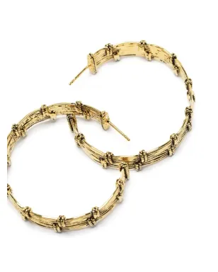 Aurelie Bidermann Ava textured large hoops - Gold - サムネイル3