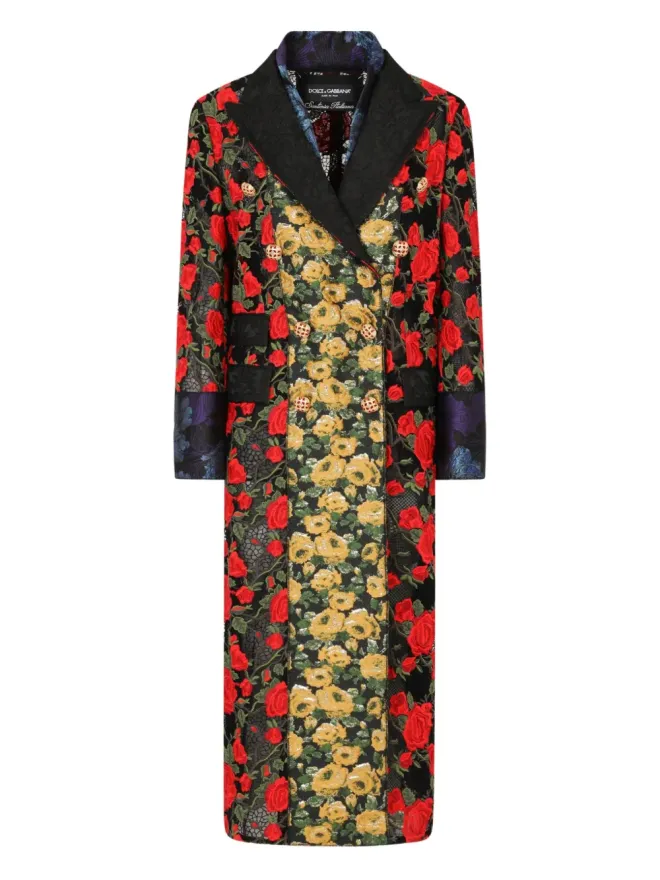 Dolce & Gabbana Dolce & Gabbana フローラルジャカードコート - ブラックの商品画像