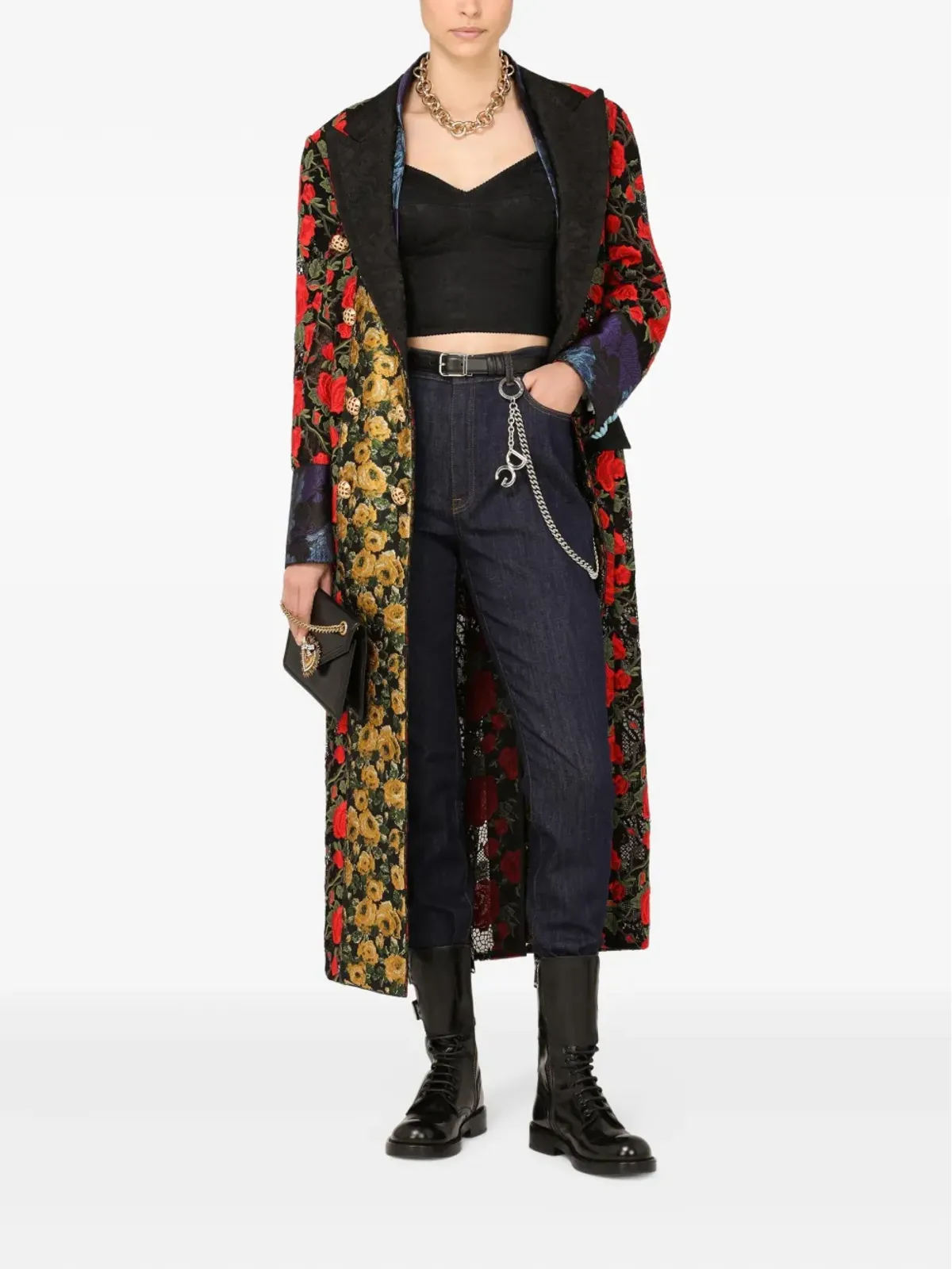 Dolce & Gabbana フローラルジャカードコート - ブラック - 画像2