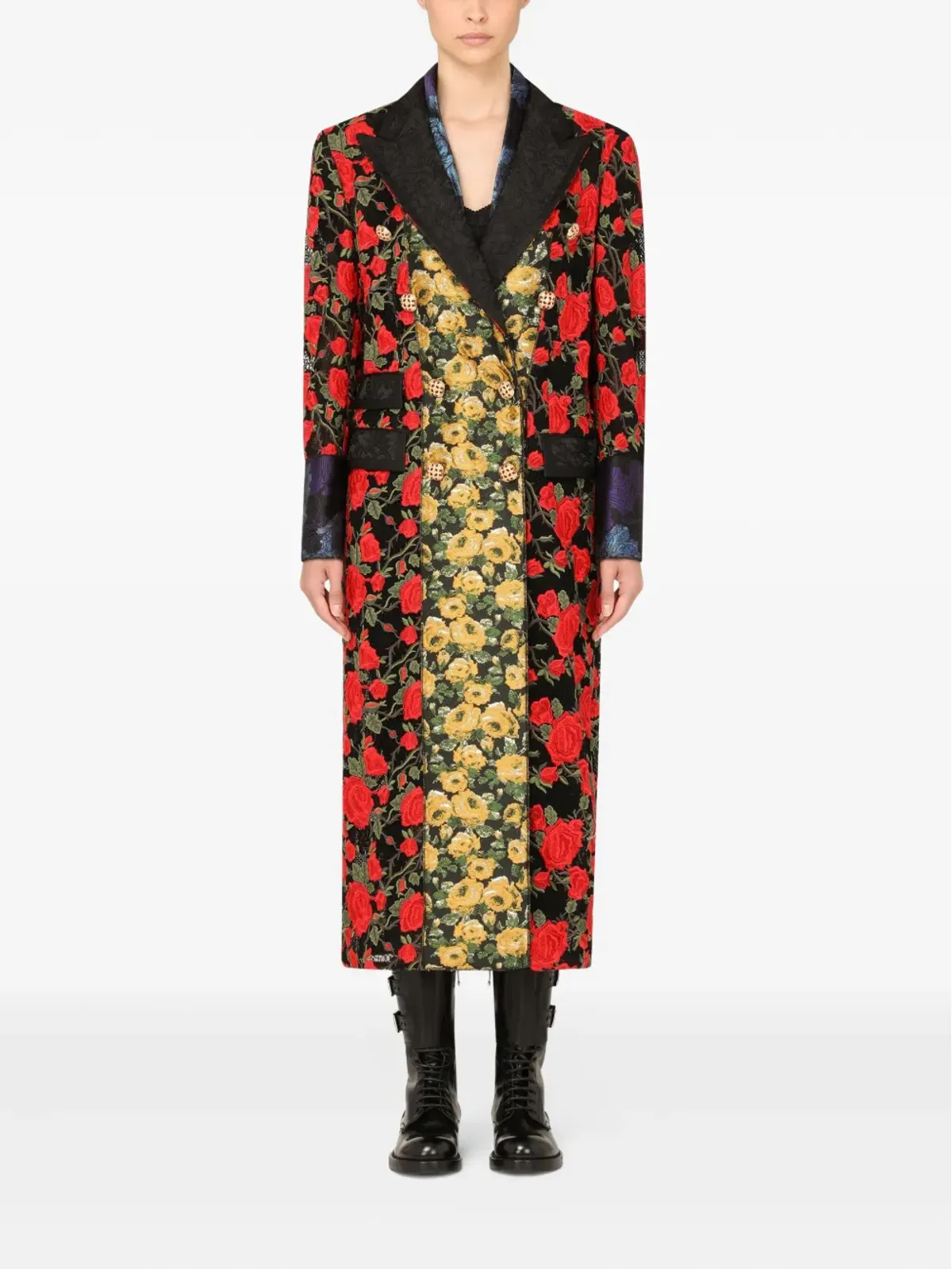 Dolce & Gabbana フローラルジャカードコート - ブラック - 画像3