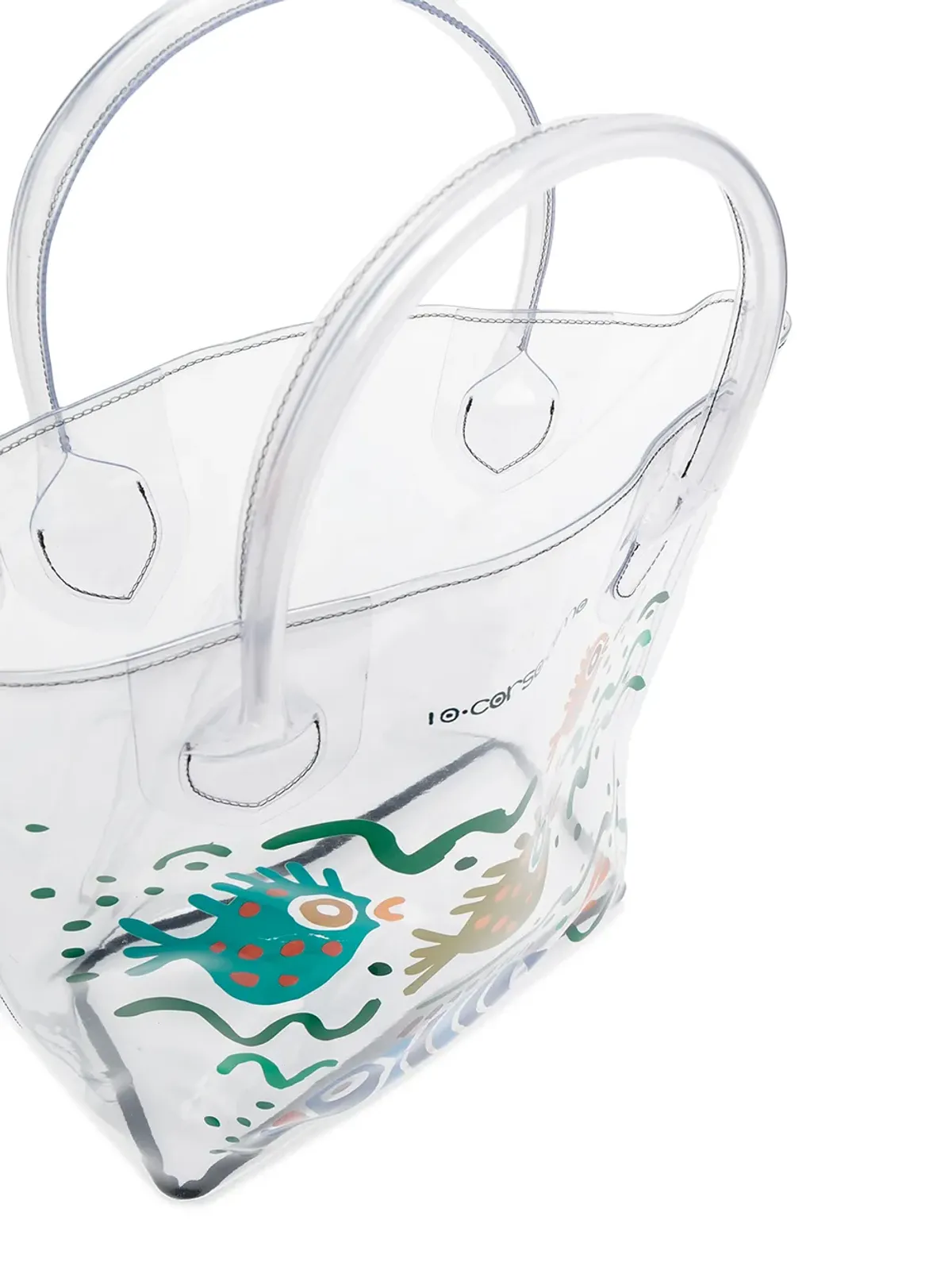10 CORSO COMO 大型魚柄プリント透明トートバッグ - 画像5