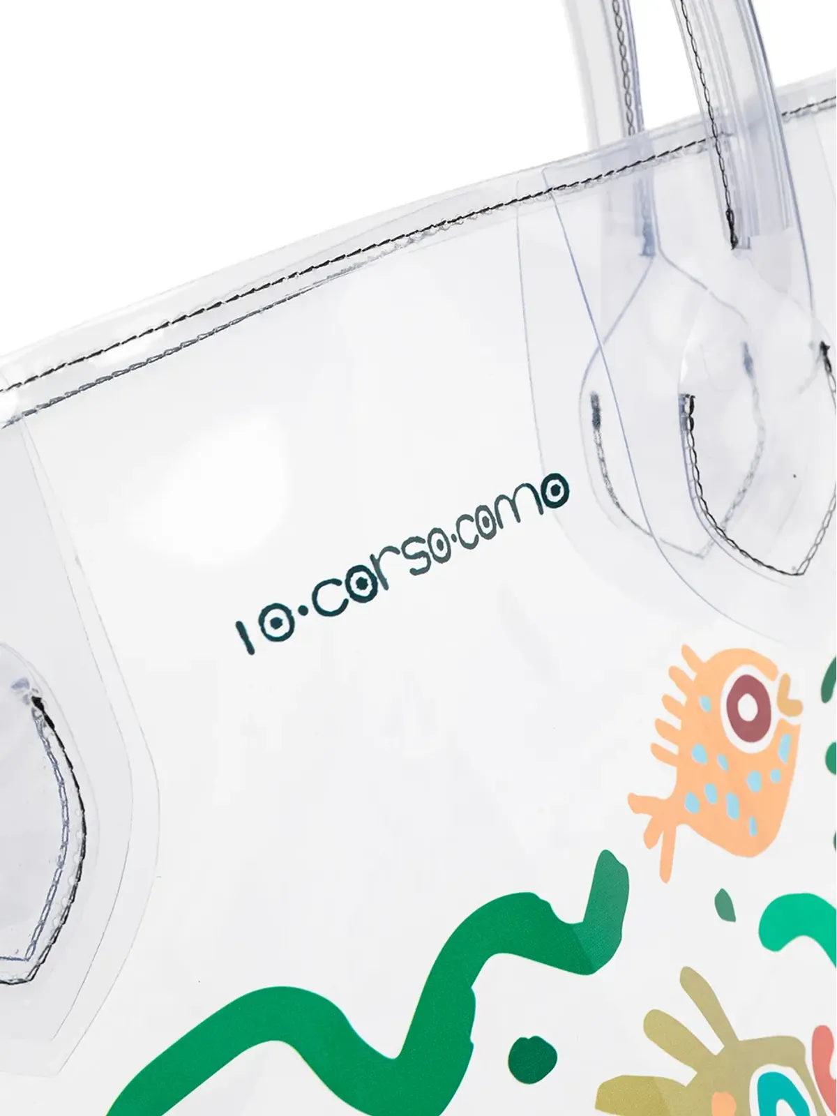 10 CORSO COMO 大型魚柄プリント透明トートバッグ - 画像4