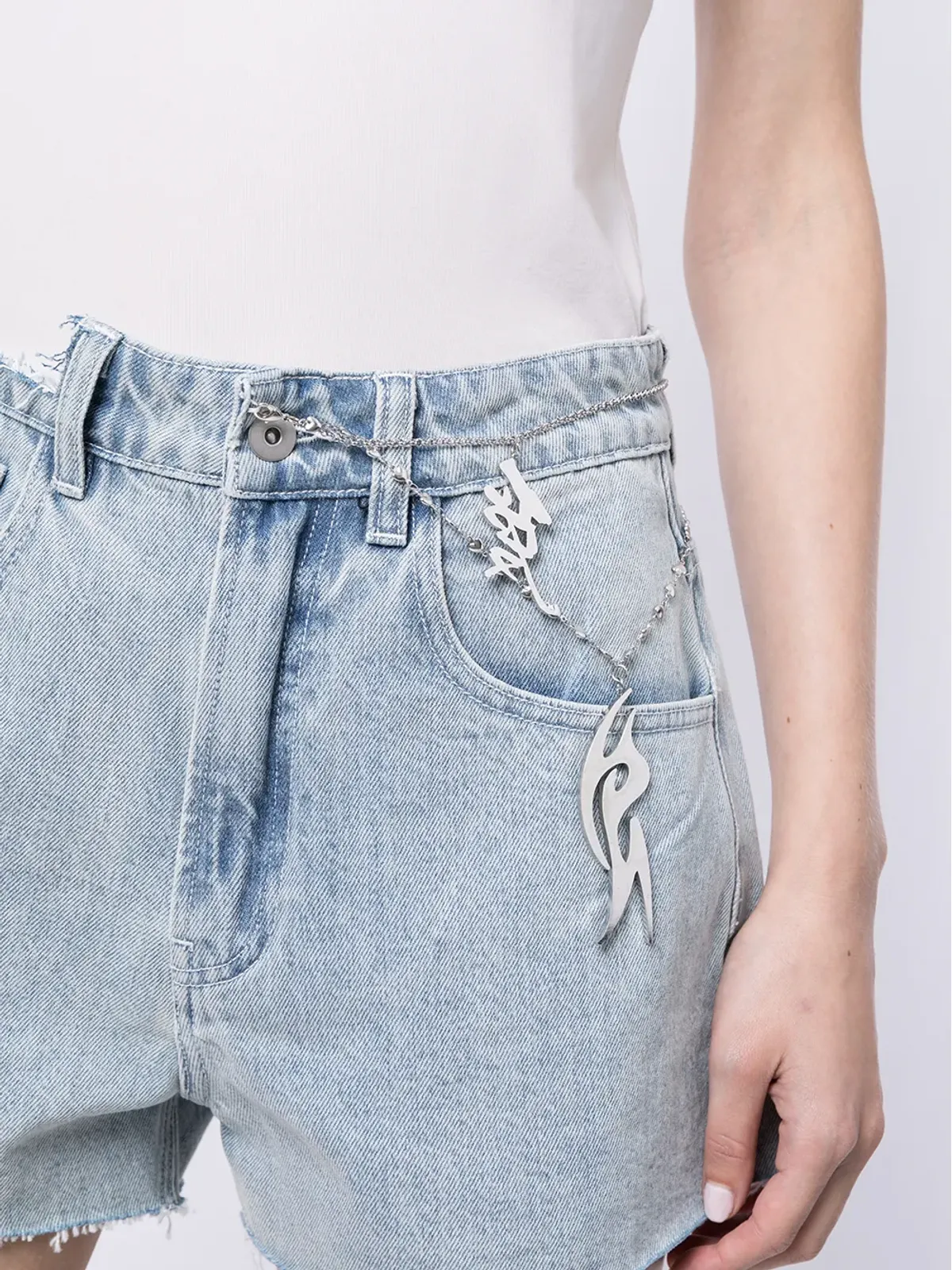 Ground Zero ハイライズ・ダメージ加工デニムショートパンツ - 画像5