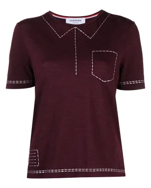 Thom Browne トロンプ・ルイユ風 半袖Tシャツ - Red - サムネイル1