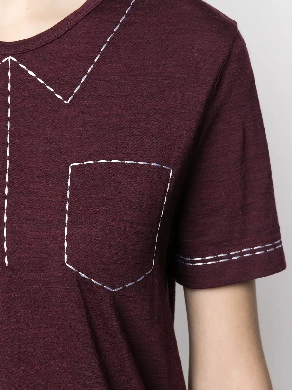 Thom Browne トロンプ・ルイユ風 半袖Tシャツ - Red - 画像5