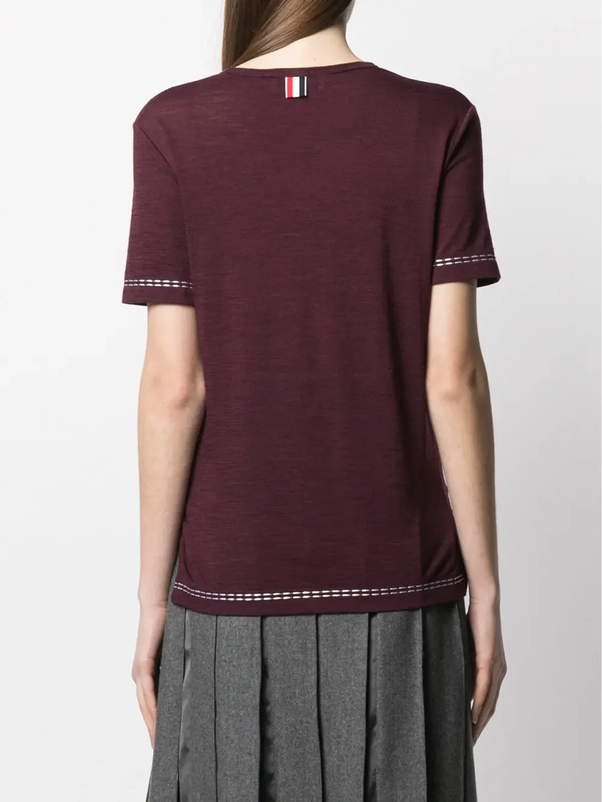 Thom Browne トロンプ・ルイユ風 半袖Tシャツ - Red - 画像4