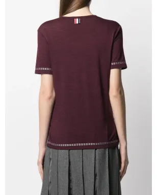 Thom Browne トロンプ・ルイユ風 半袖Tシャツ - Red - サムネイル4