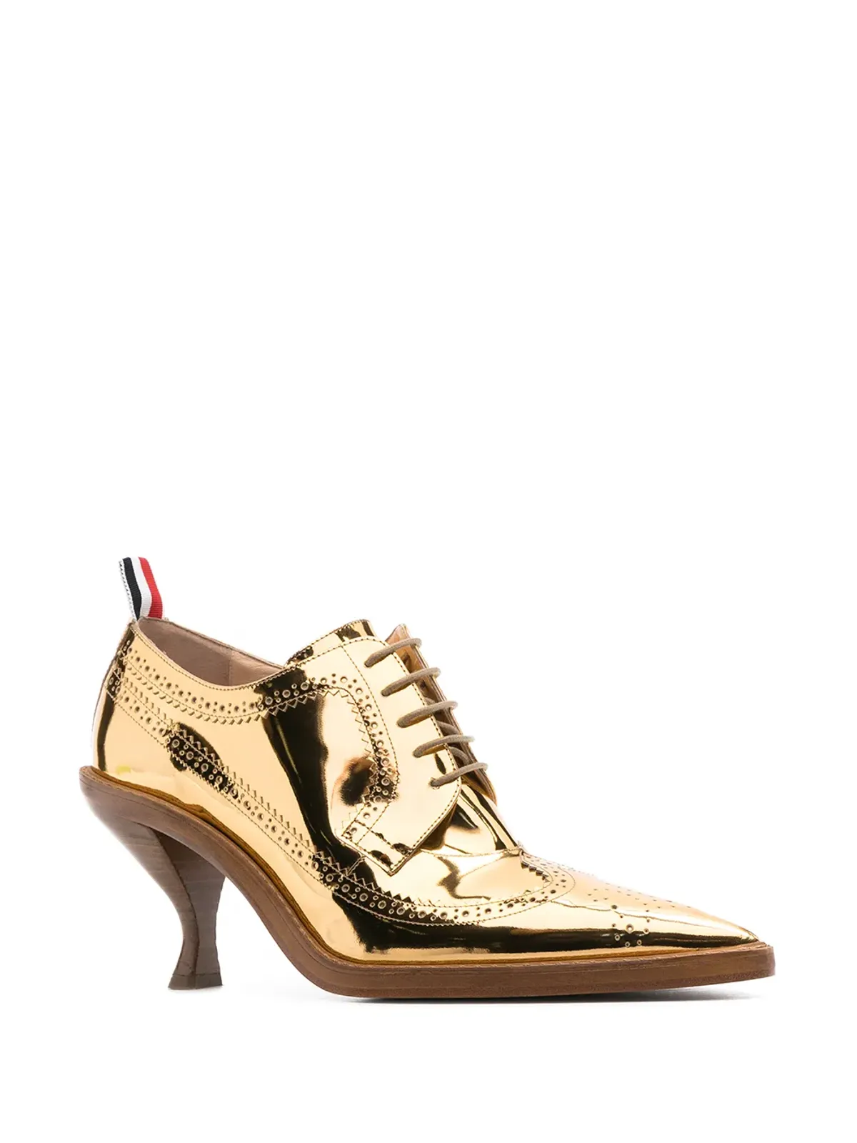 Thom Browne メタリック ロングウィング ブローグス - ゴールド - 画像2