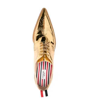 Thom Browne メタリック ロングウィング ブローグス - ゴールド - サムネイル4