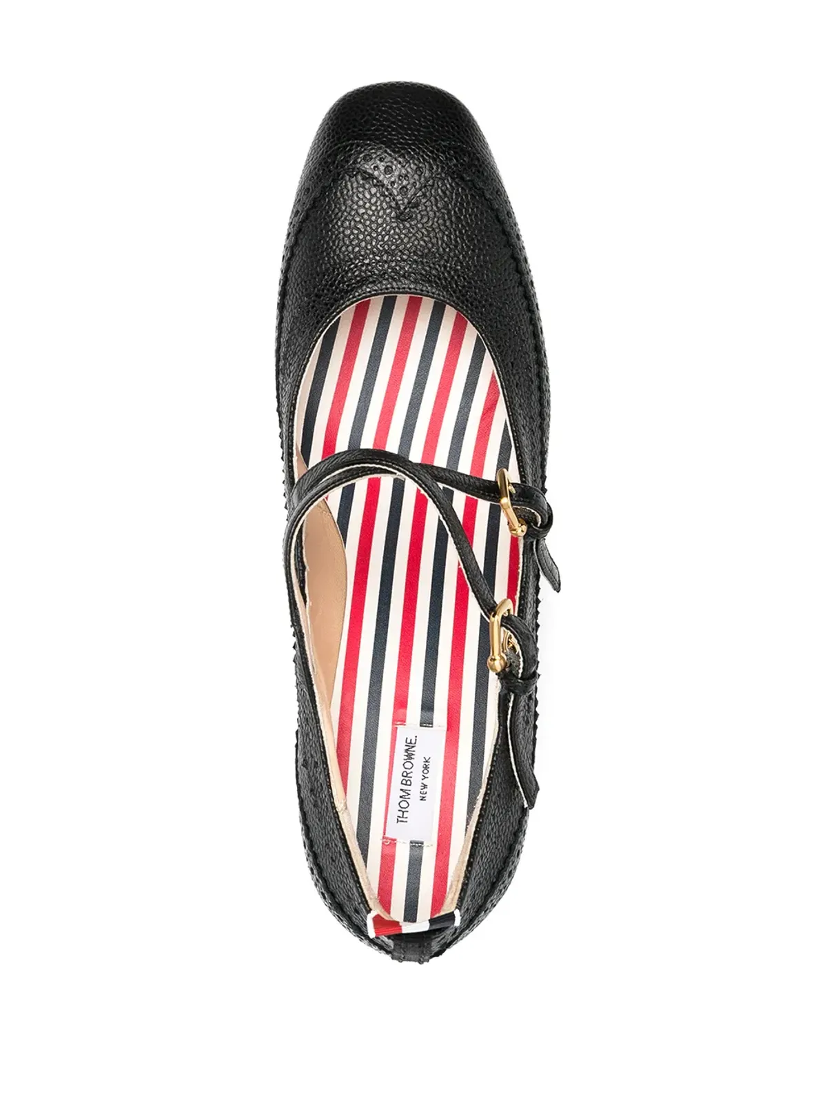 Thom Browne クロスストラップディテール ブローグド マリージェーンパンプス - 画像4