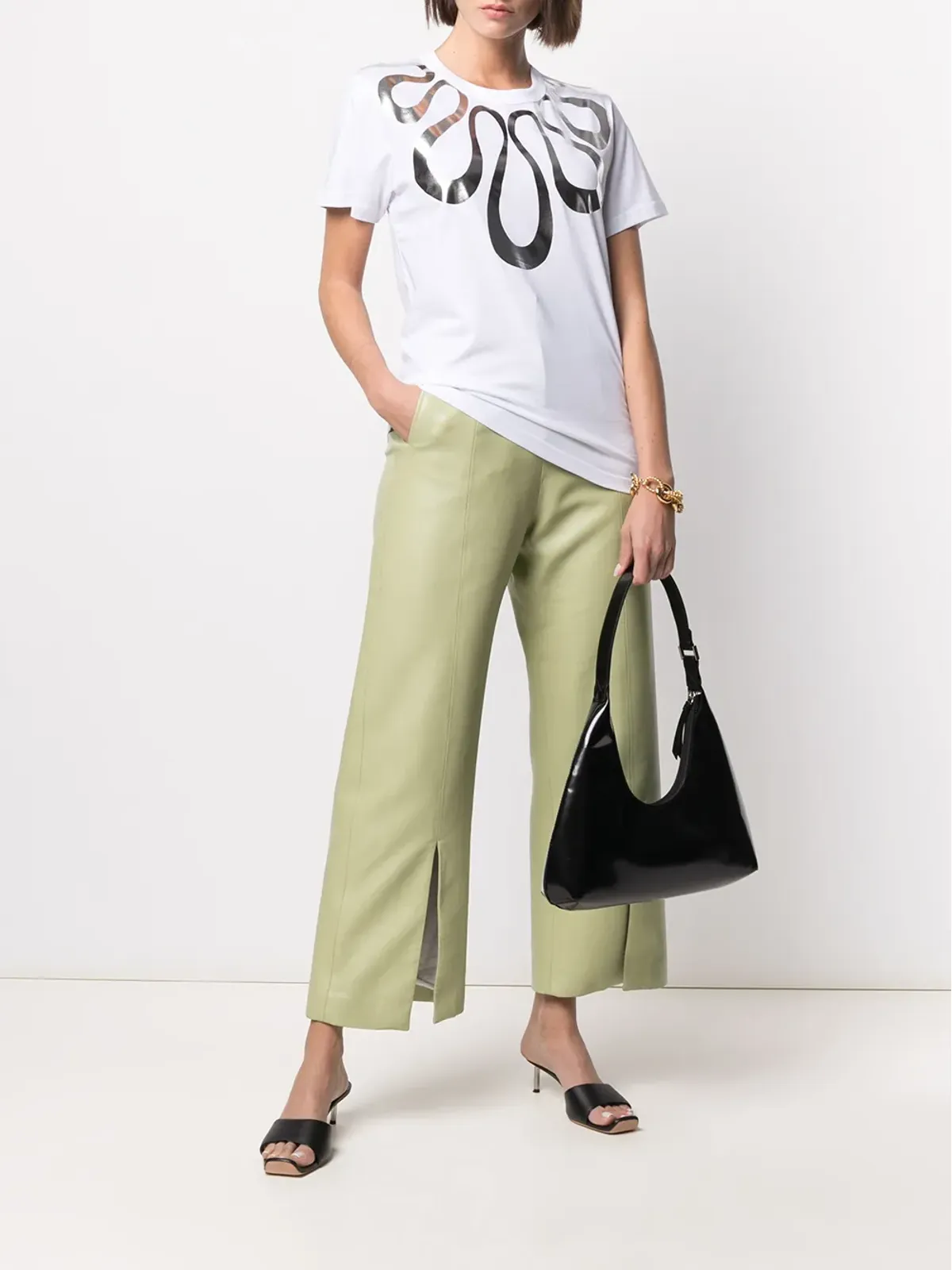 10 CORSO COMO メタリック グラフィックプリント Tシャツ - 画像2