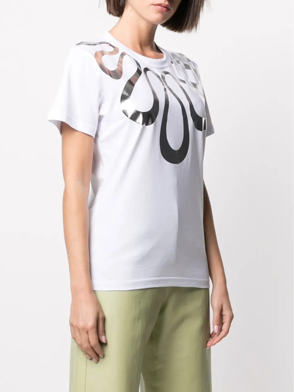 10 CORSO COMO メタリック グラフィックプリント Tシャツ - 画像3