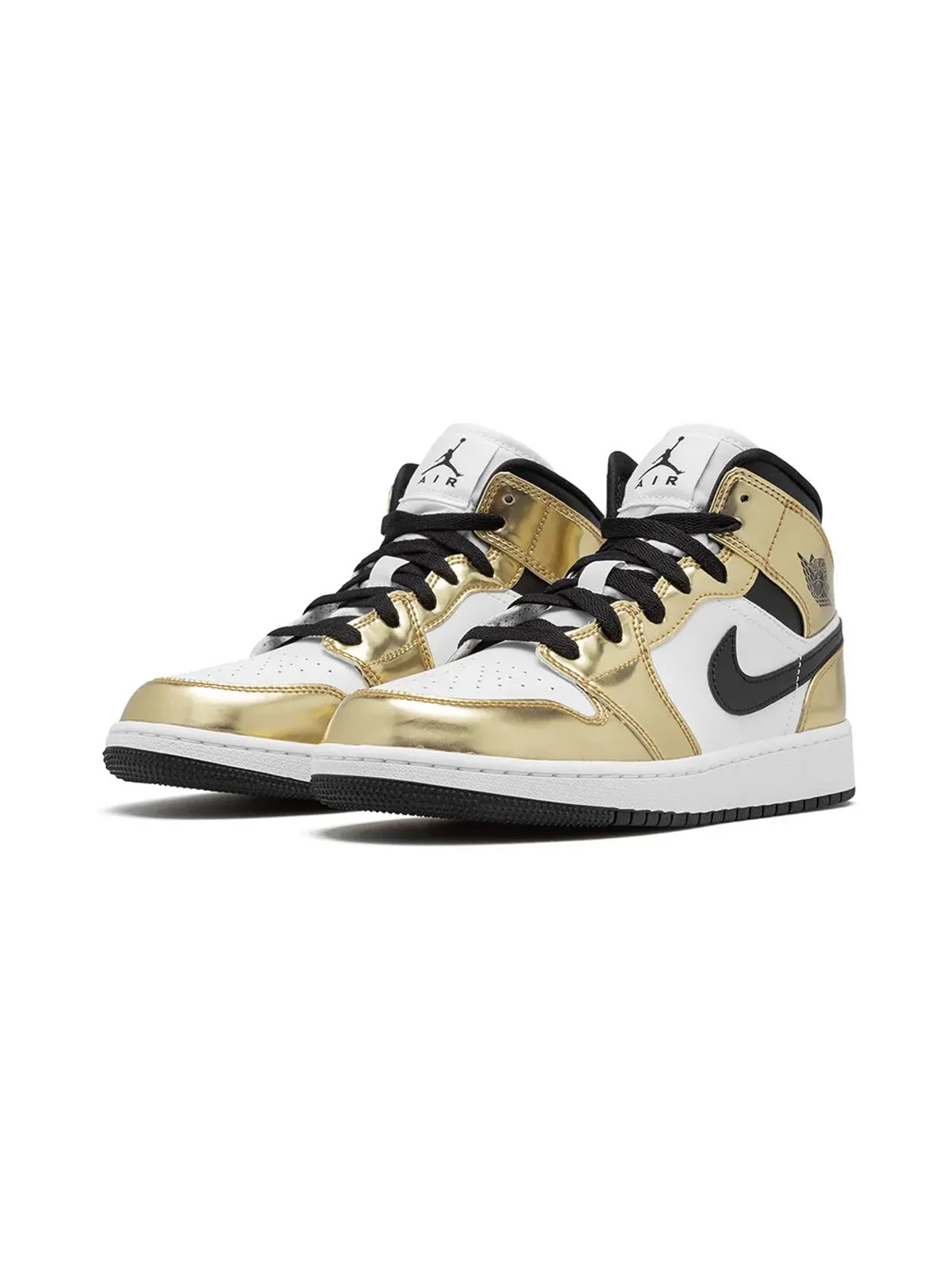 Jordan Kids エアジョーダン1 ミッド SE メタリックゴールド スニーカー - 画像2