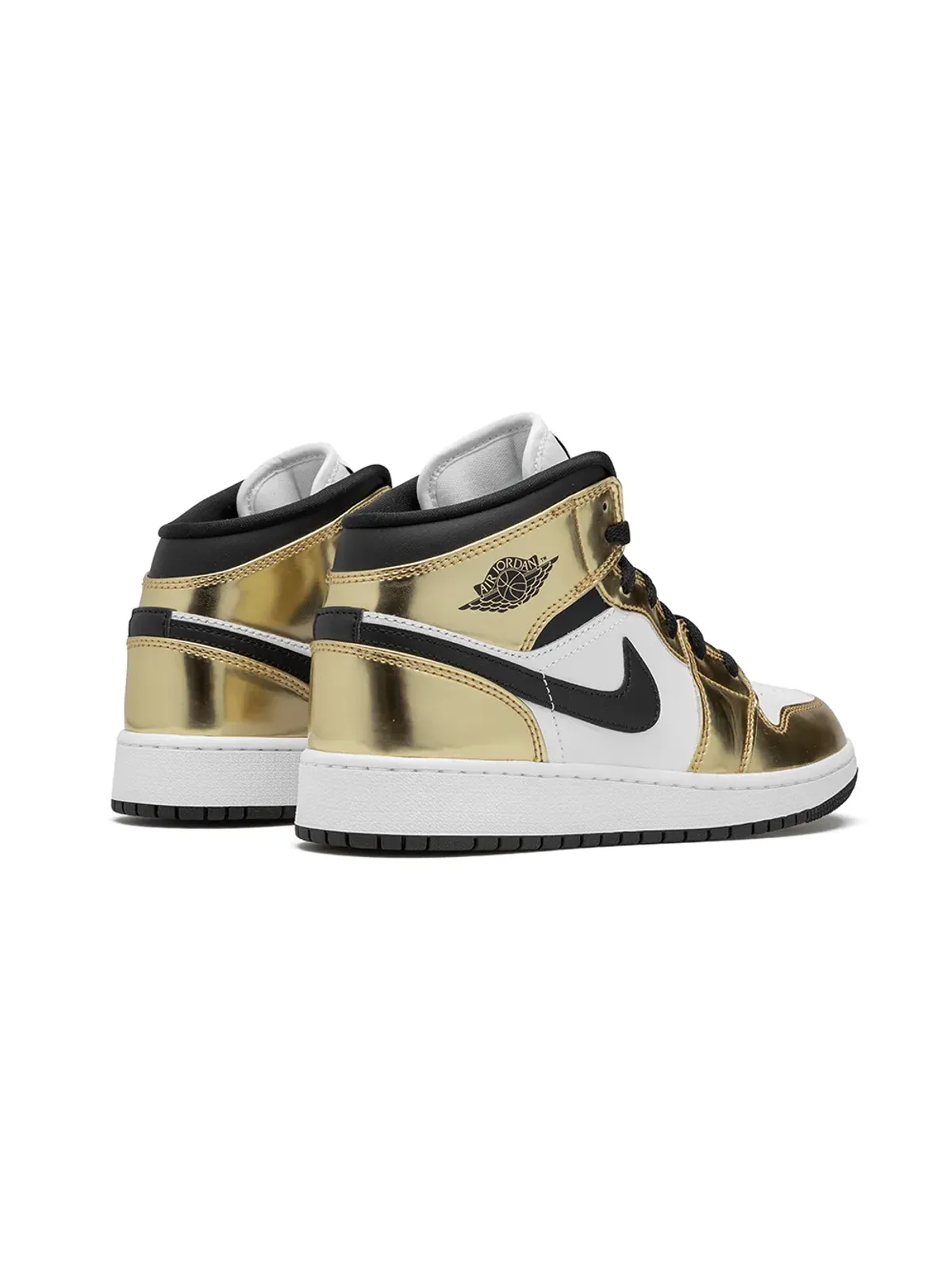 Jordan Kids エアジョーダン1 ミッド SE メタリックゴールド スニーカー - 画像3