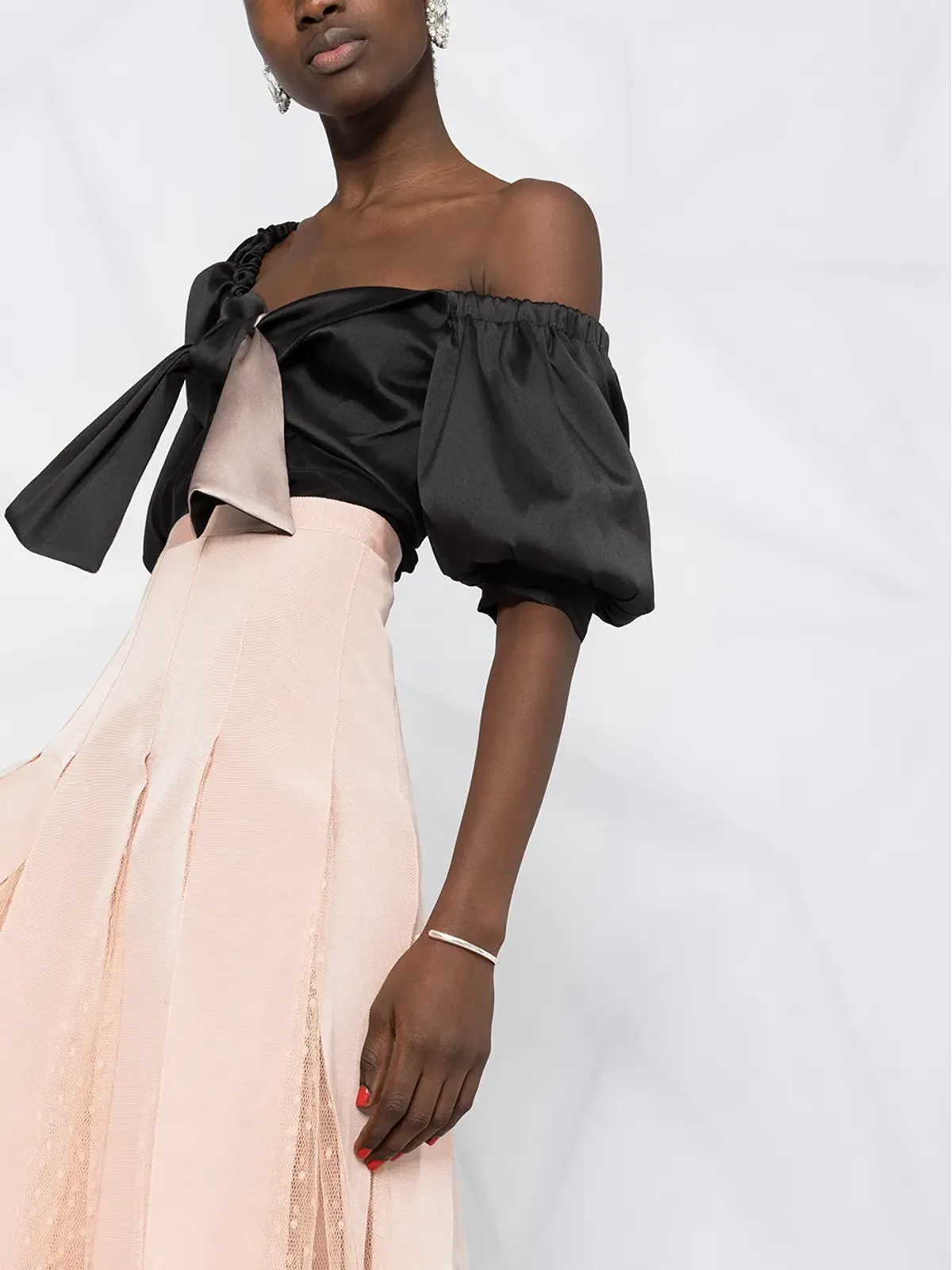 RED Valentino プリーツレース ミディスカート - 画像5
