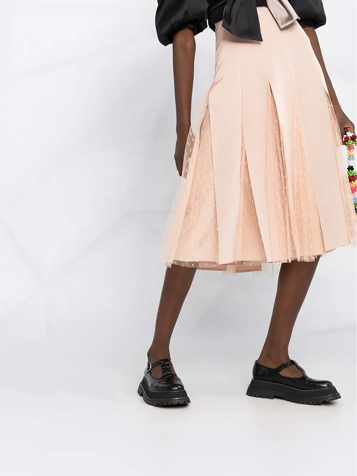 RED Valentino プリーツレース ミディスカート - 画像3