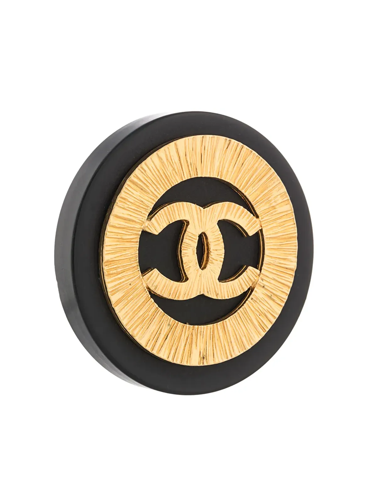 CHANEL Pre-Owned CCボタン クリップオンイヤリング ブラック - 画像3