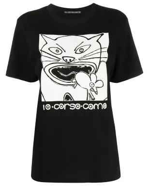 10 CORSO COMO 猫プリント コットン Tシャツ - サムネイル1