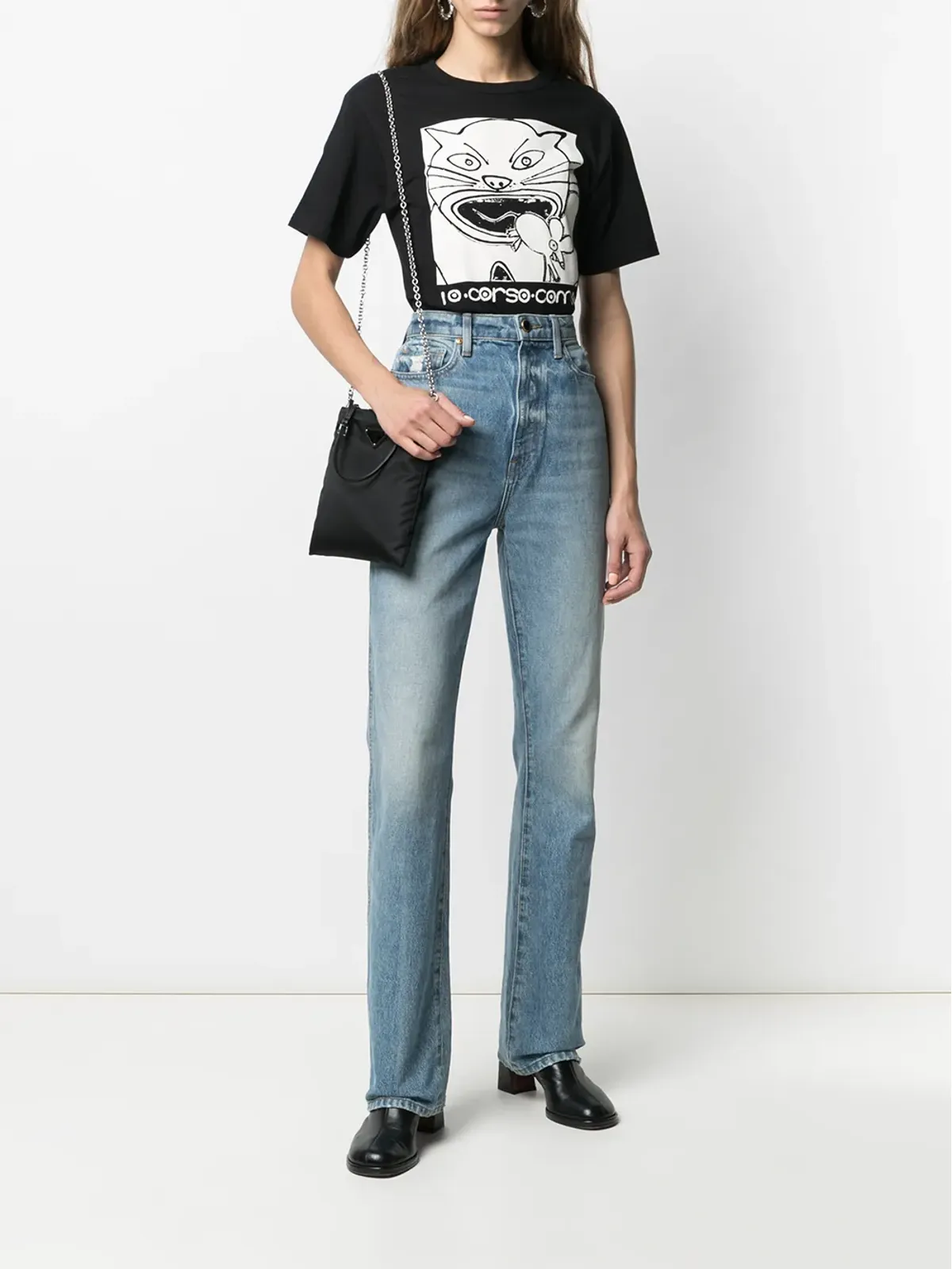 10 CORSO COMO 猫プリント コットン Tシャツ - 画像2