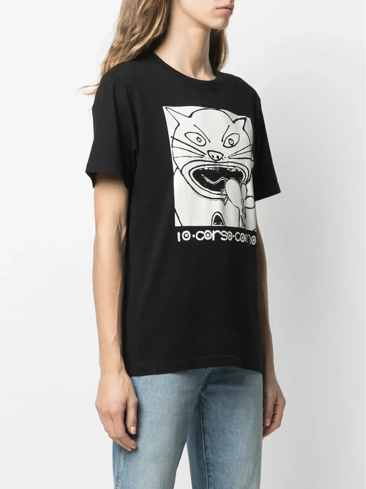 10 CORSO COMO 猫プリント コットン Tシャツ - 画像3
