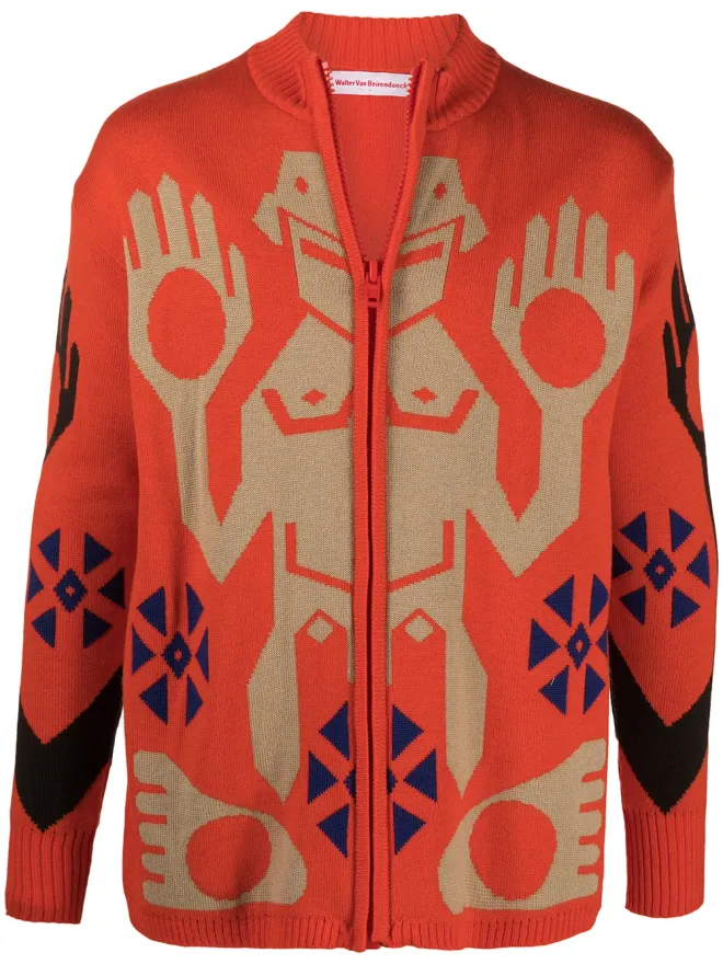 Walter Van Beirendonck Pre-Owned Walter Van Beirendonck Pre-Owned キングジップカーディガン - オレンジの商品画像