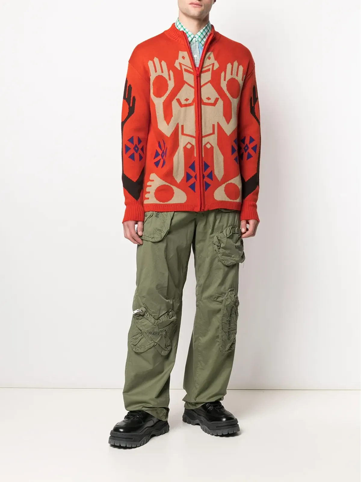 Walter Van Beirendonck Pre-Owned キングジップカーディガン - オレンジ - 画像2