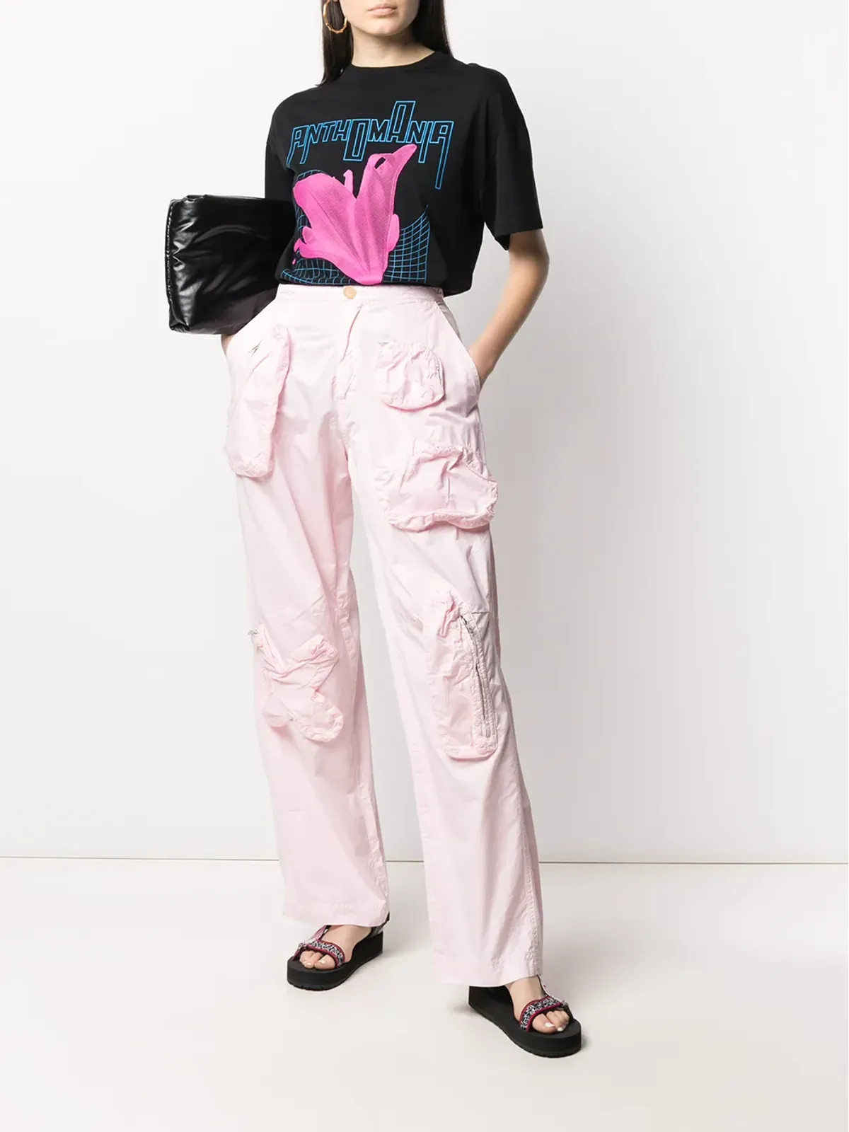 Walter Van Beirendonck ビンテージ ガン・ワイドレッグトラウザー ピンク - 画像3