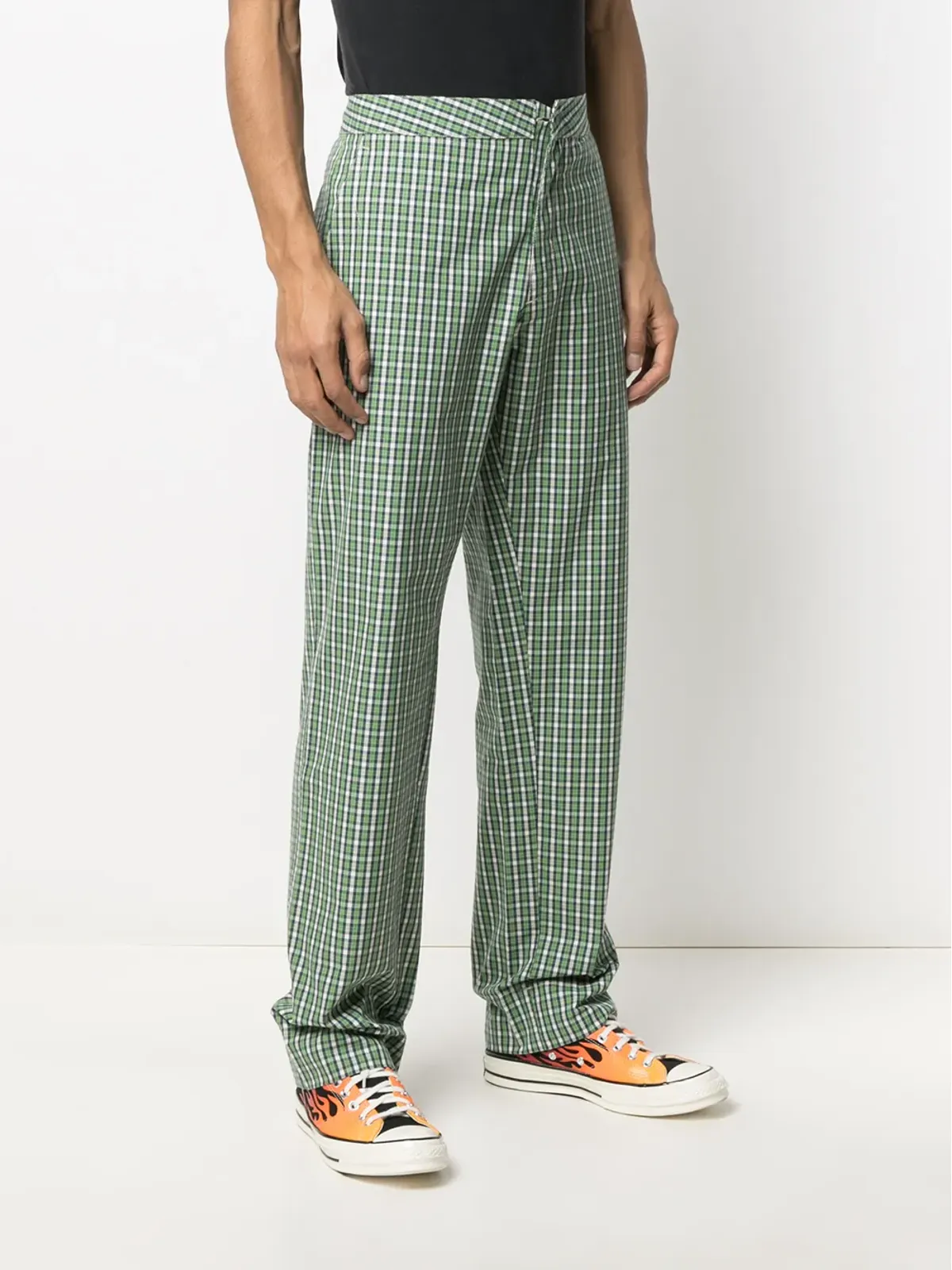 Walter Van Beirendonck Pre-Owned ロイヤルチェック・ストレートレッグパンツ - 画像4