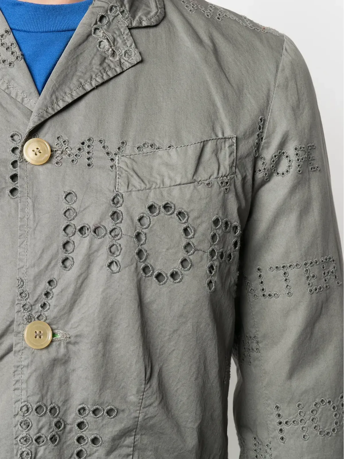 Walter Van Beirendonck Pre-Owned パンチング ロイヤル ブレザー - グレー - 画像5