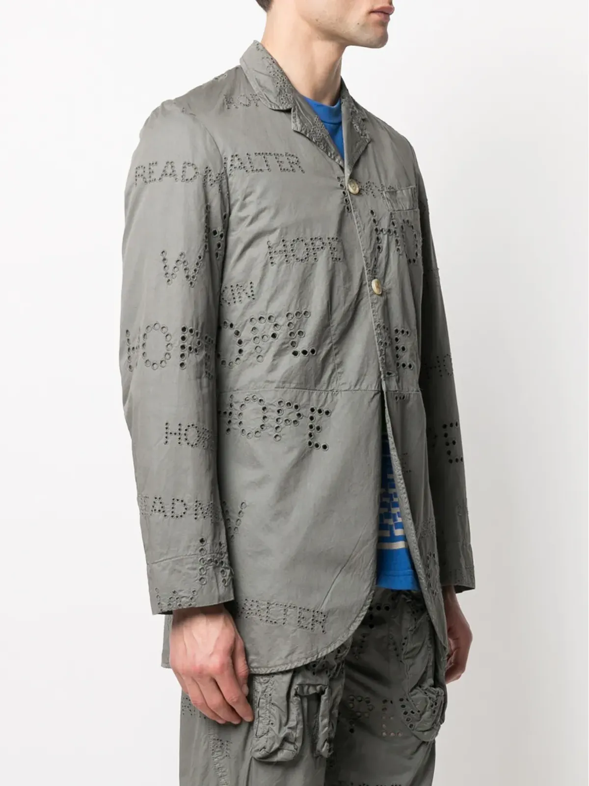 Walter Van Beirendonck Pre-Owned パンチング ロイヤル ブレザー - グレー - 画像3