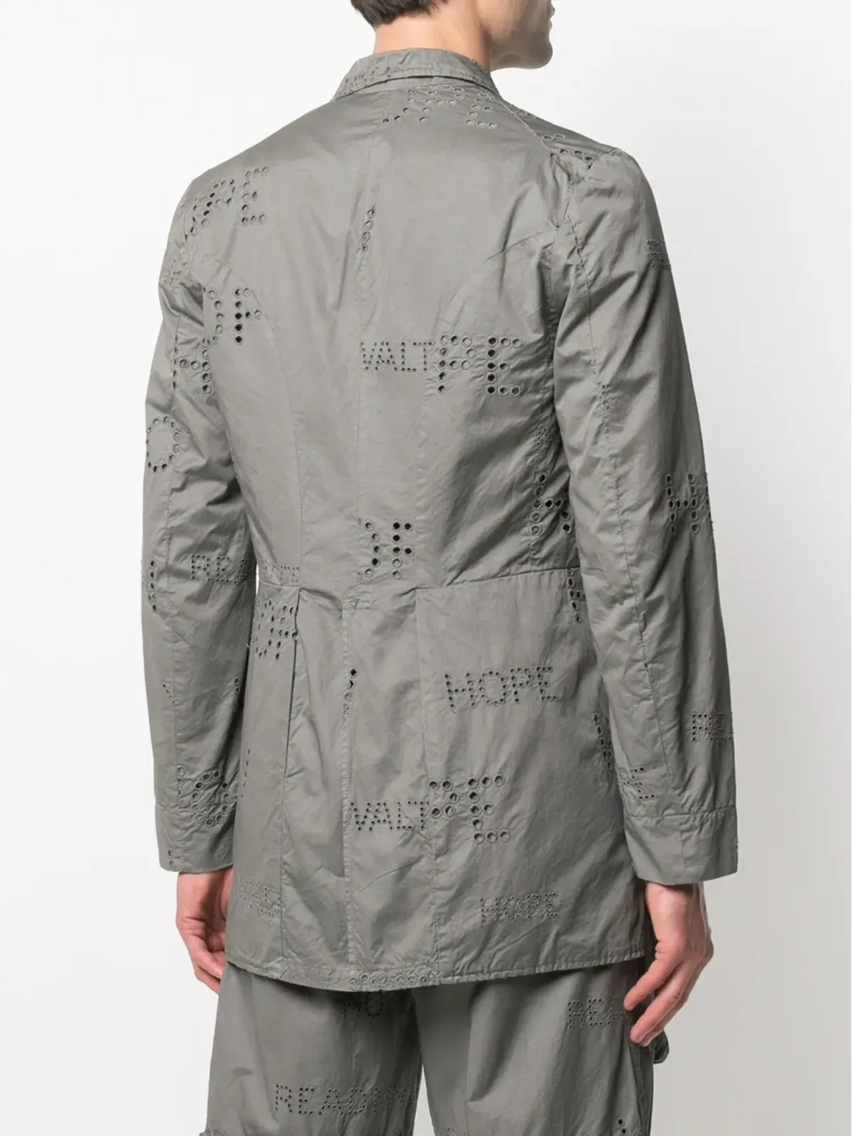 Walter Van Beirendonck Pre-Owned パンチング ロイヤル ブレザー - グレー - 画像4