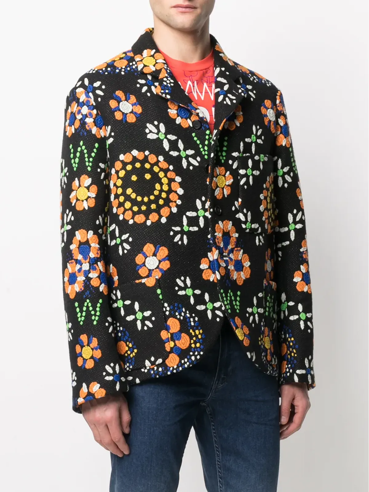 Walter Van Beirendonck Pre-Owned 刺繍入りボックス型ブレザー - 画像3
