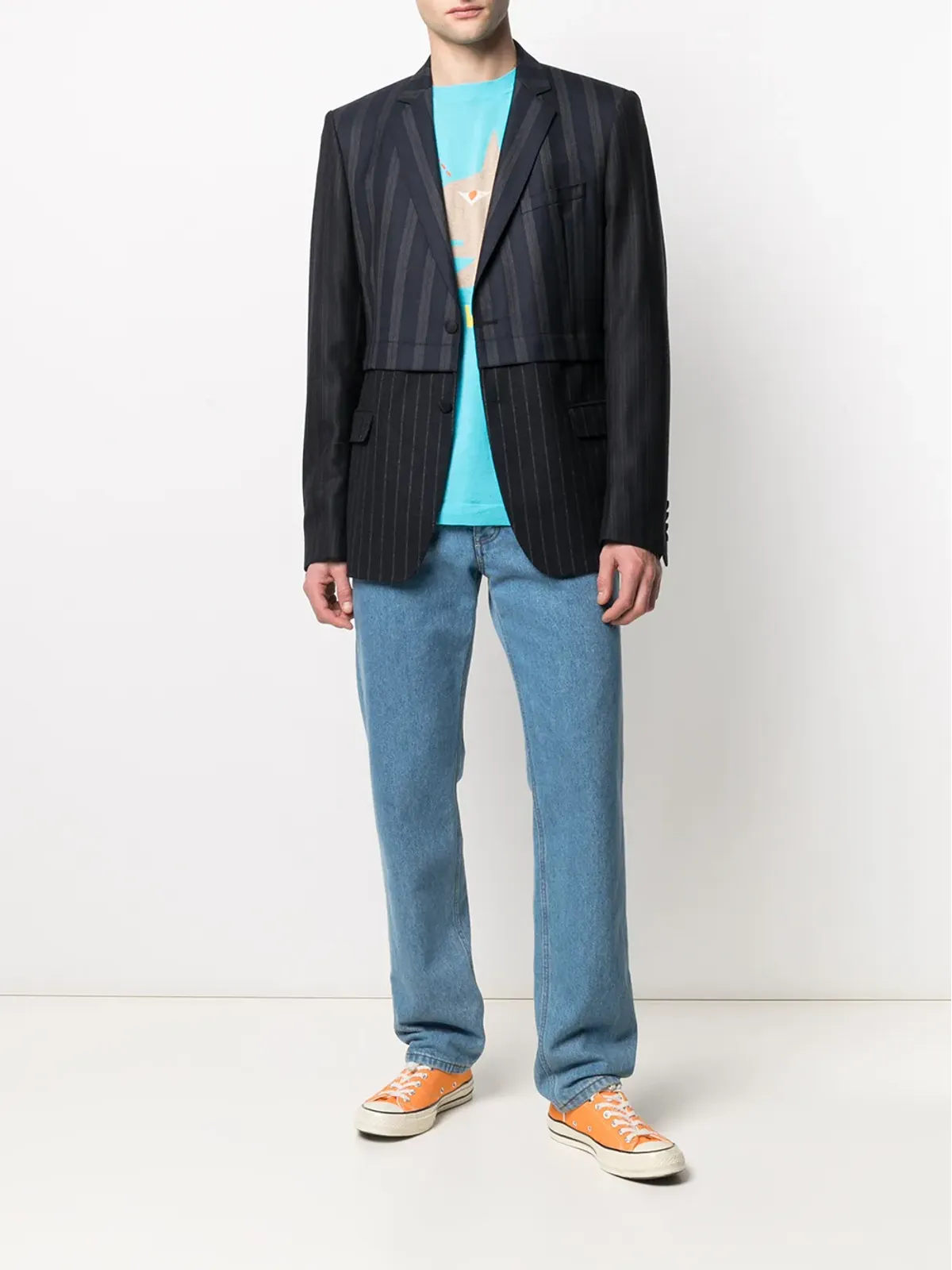 Walter Van Beirendonck Pre-Owned ピンストライプ・パネルブレザー - 画像2