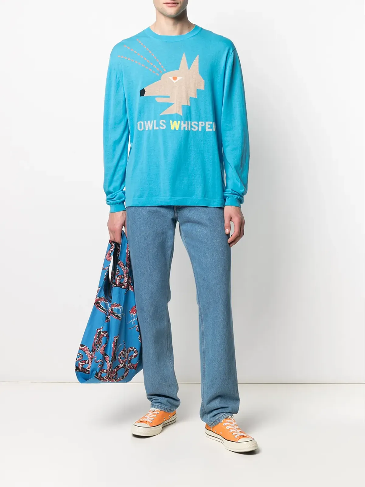 Walter Van Beirendonck Pre-Owned フクロウ柄ニット長袖Tシャツ - 画像2