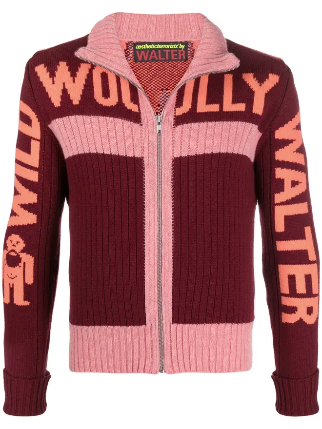 Walter Van Beirendonck Pre-Owned Walter Van Beirendonck ビンテージ Wild Woolly Walter zipped cardigan - Pinkの商品画像