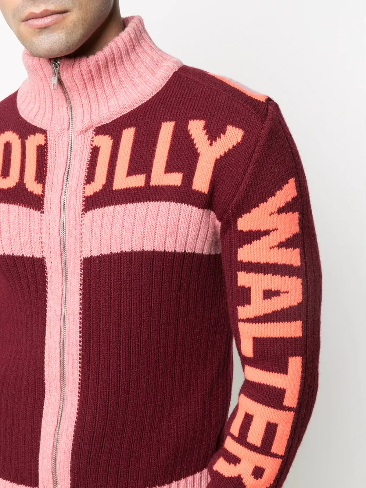 Walter Van Beirendonck ビンテージ Wild Woolly Walter zipped cardigan - Pink - 画像5