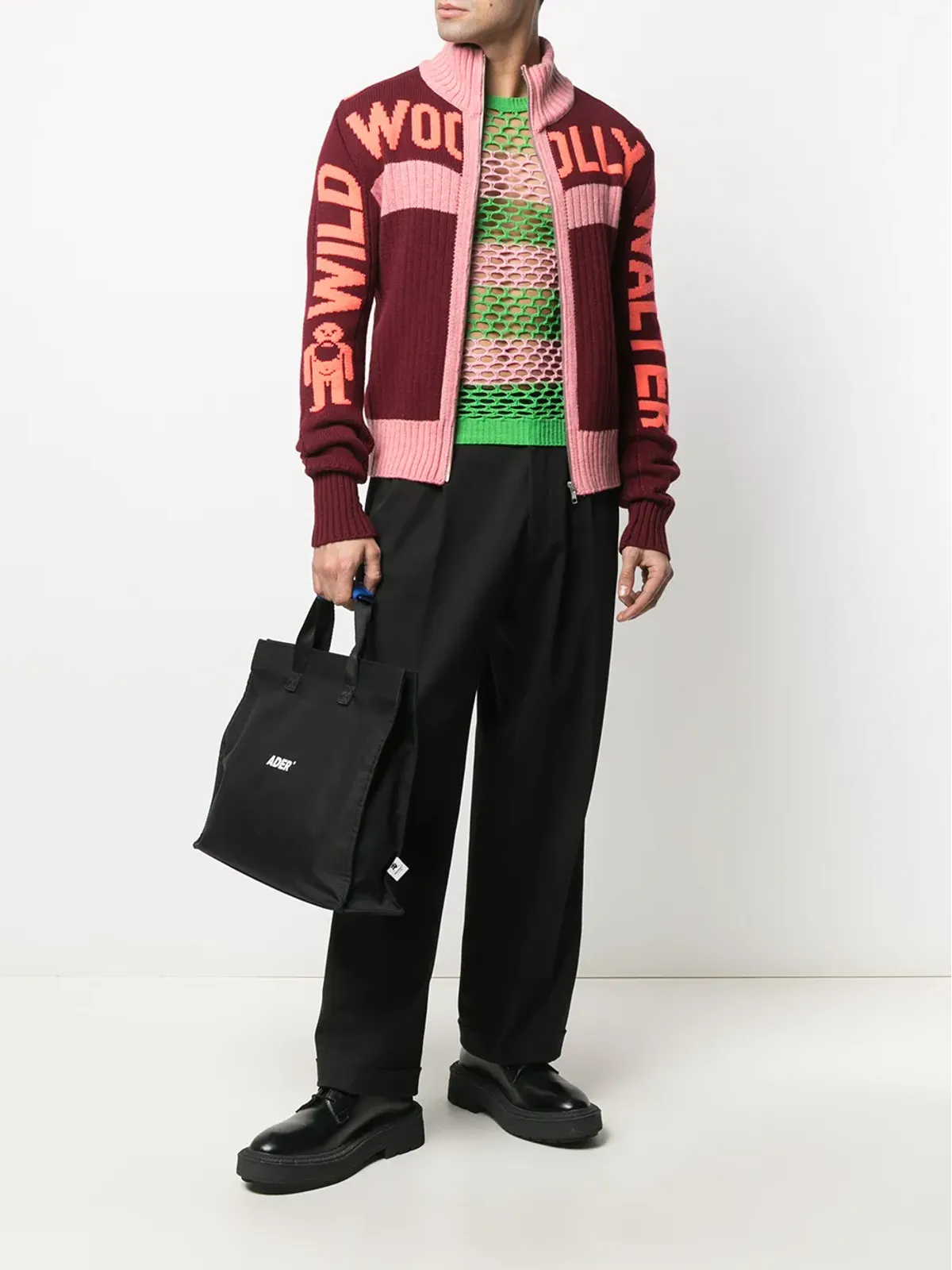 Walter Van Beirendonck ビンテージ Wild Woolly Walter zipped cardigan - Pink - 画像2