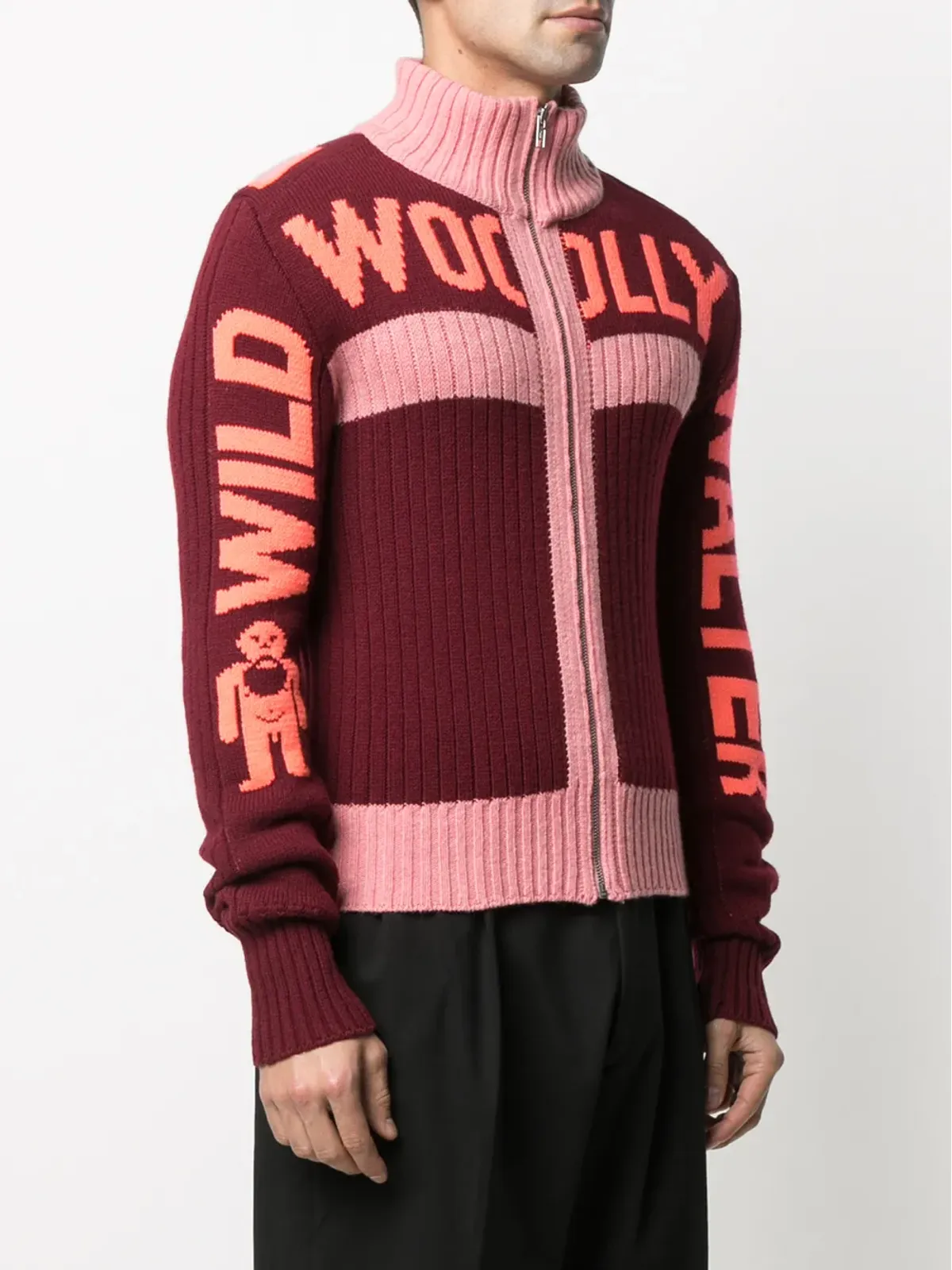 Walter Van Beirendonck ビンテージ Wild Woolly Walter zipped cardigan - Pink - 画像3