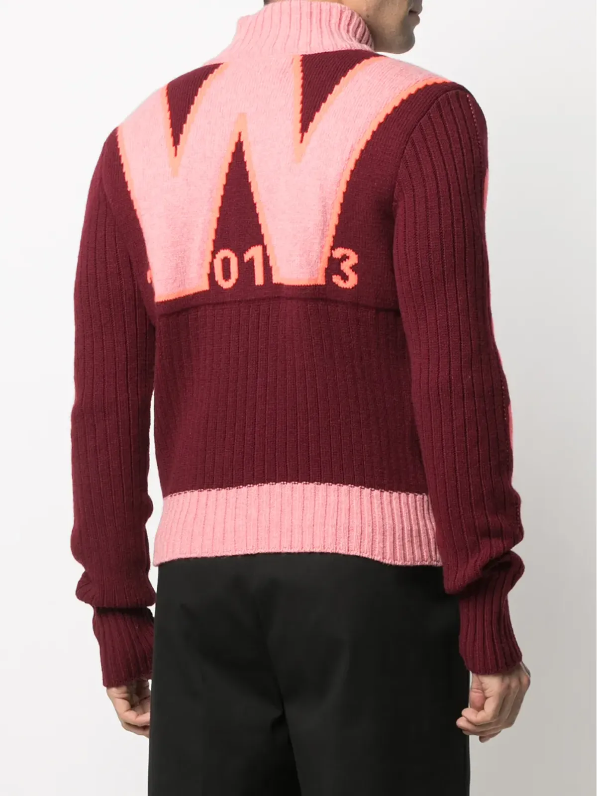 Walter Van Beirendonck ビンテージ Wild Woolly Walter zipped cardigan - Pink - 画像4