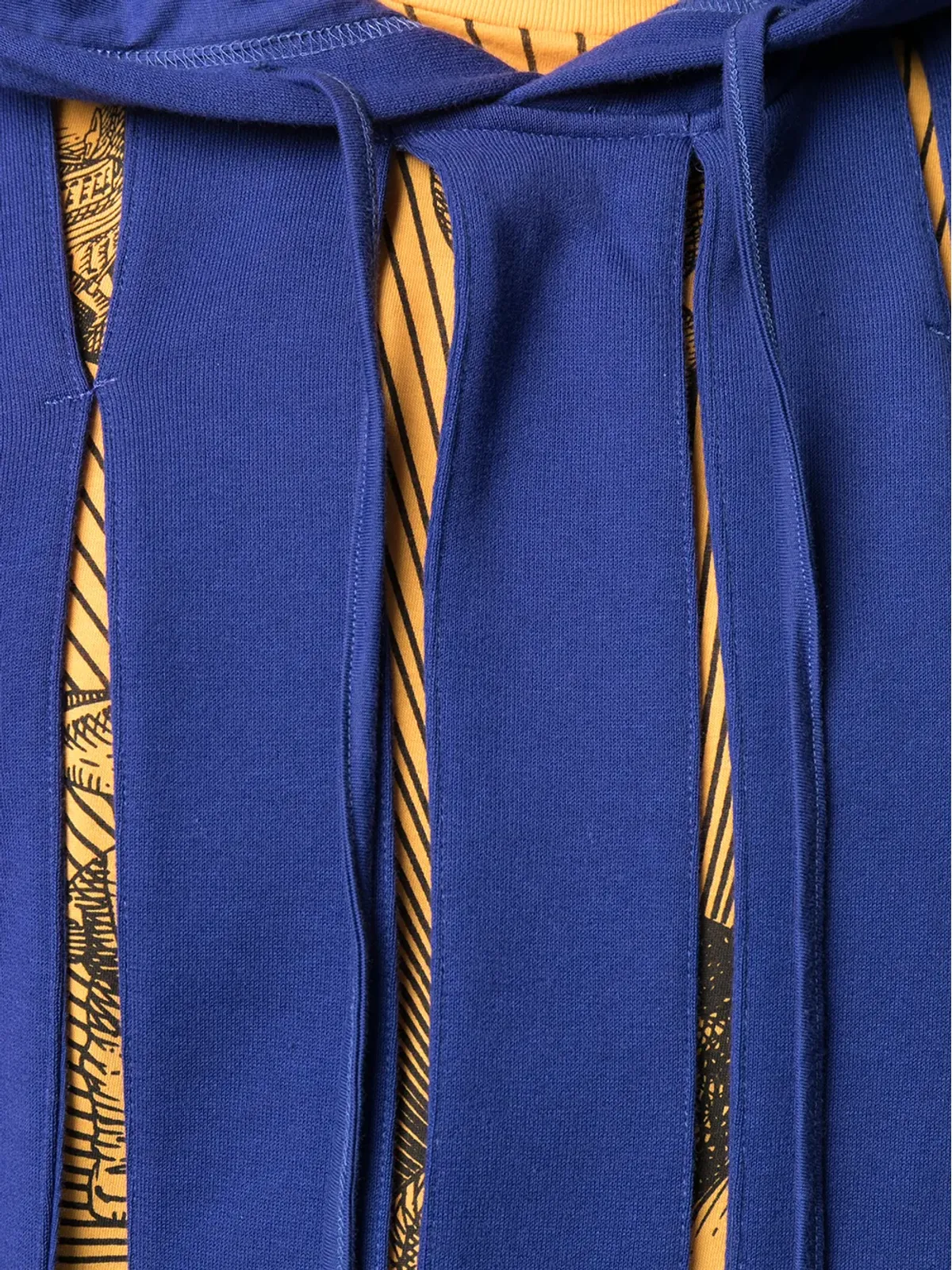 Walter Van Beirendonck Pre-Owned スリットドローストリングフーディ ブルー - 画像5