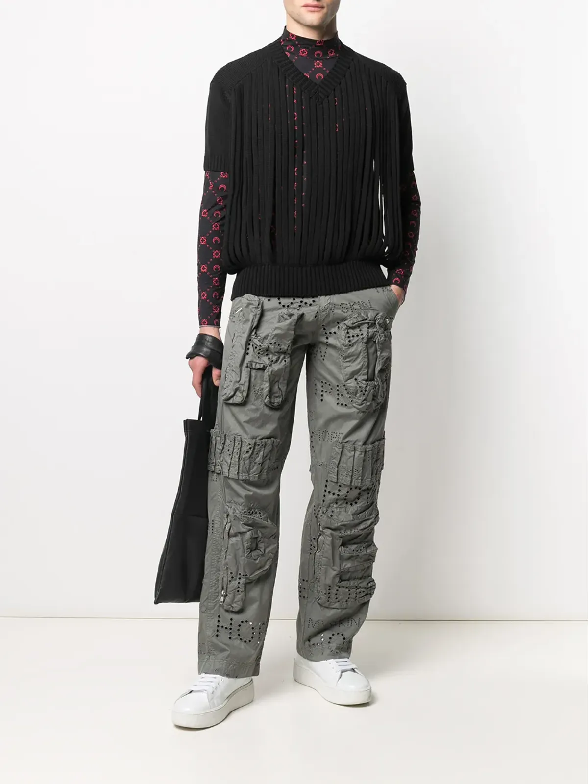 Walter Van Beirendonck Pre-Owned チューブ編みトップ ブラック - 画像2