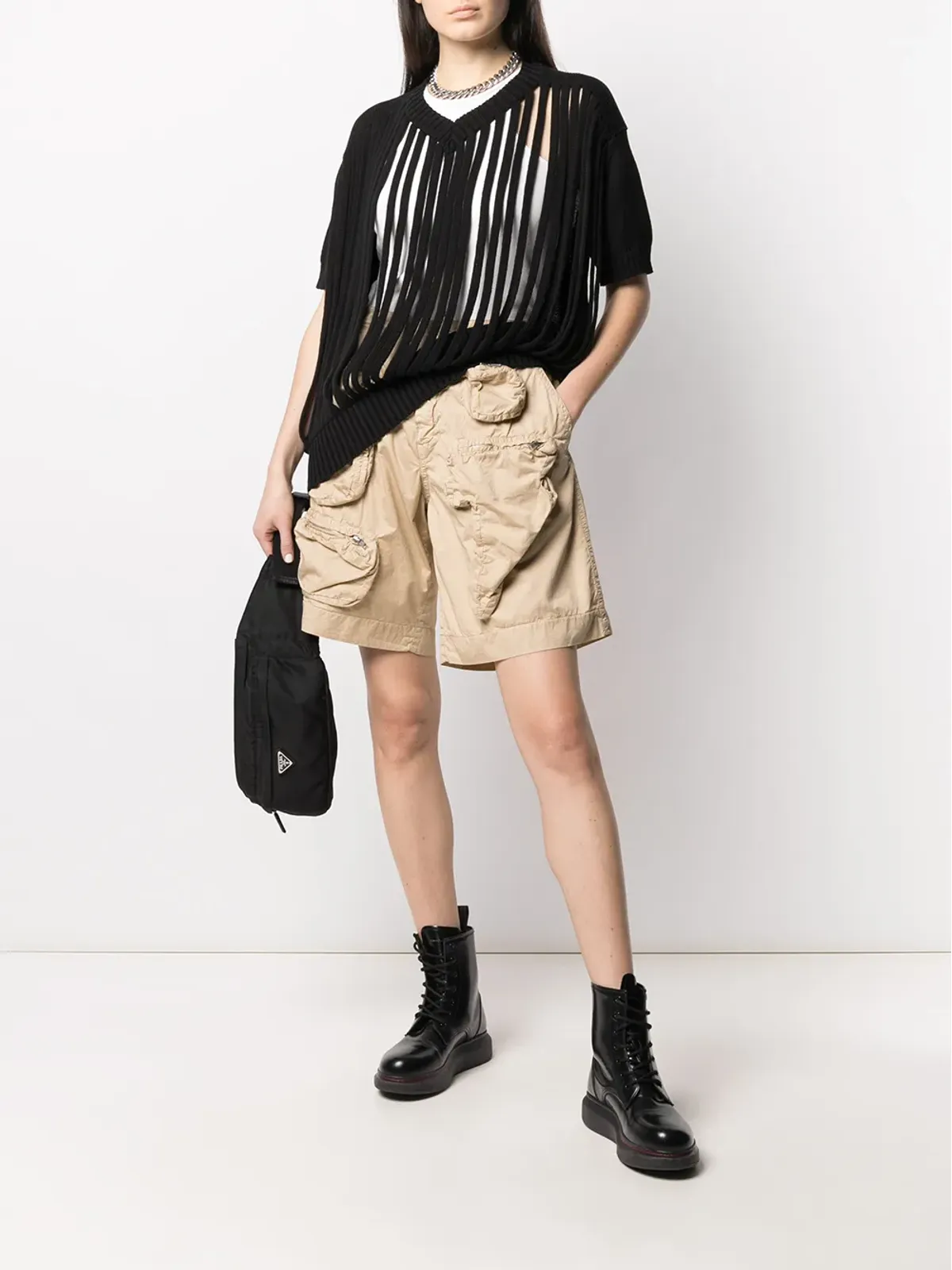 Walter Van Beirendonck Pre-Owned チューブ編みトップ ブラック - 画像3