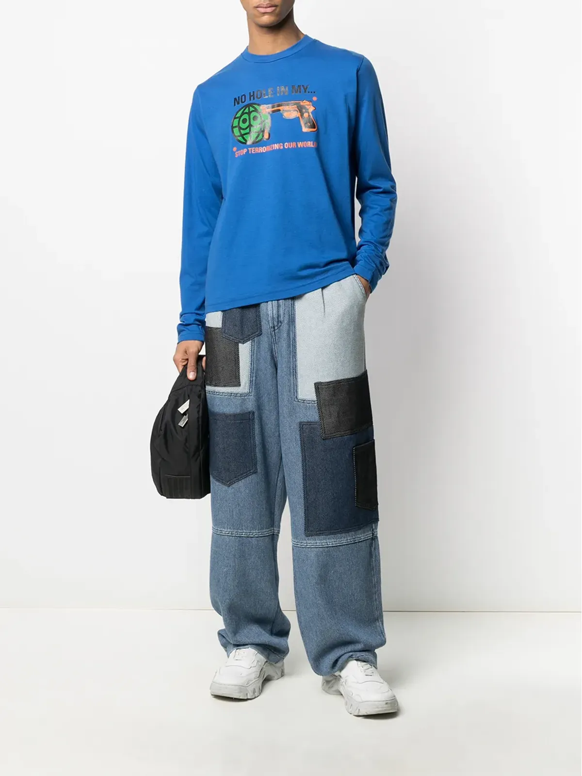 Walter Van Beirendonck Pre-Owned ビンテージ Gun長袖Tシャツ ブルー - 画像2