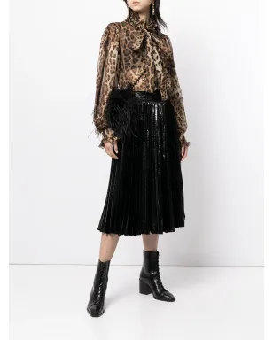 Dolce & Gabbana レオパード柄シルクシャツ ブラウン - サムネイル2