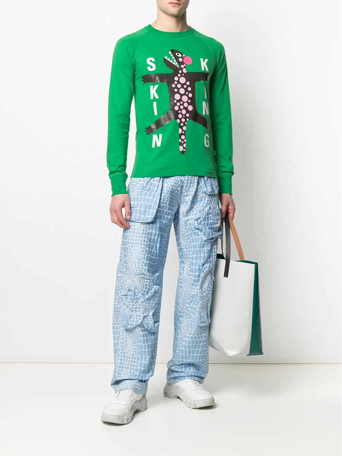 Walter Van Beirendonck スキンキング スウェットシャツ グリーン - 画像2