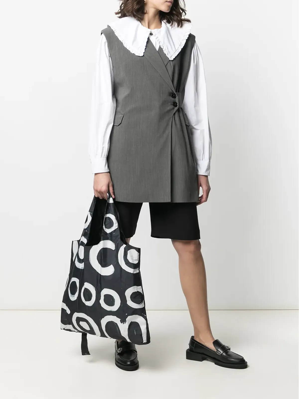10 CORSO COMO リバーシブルプリント トートバッグ - ブラック - 画像3