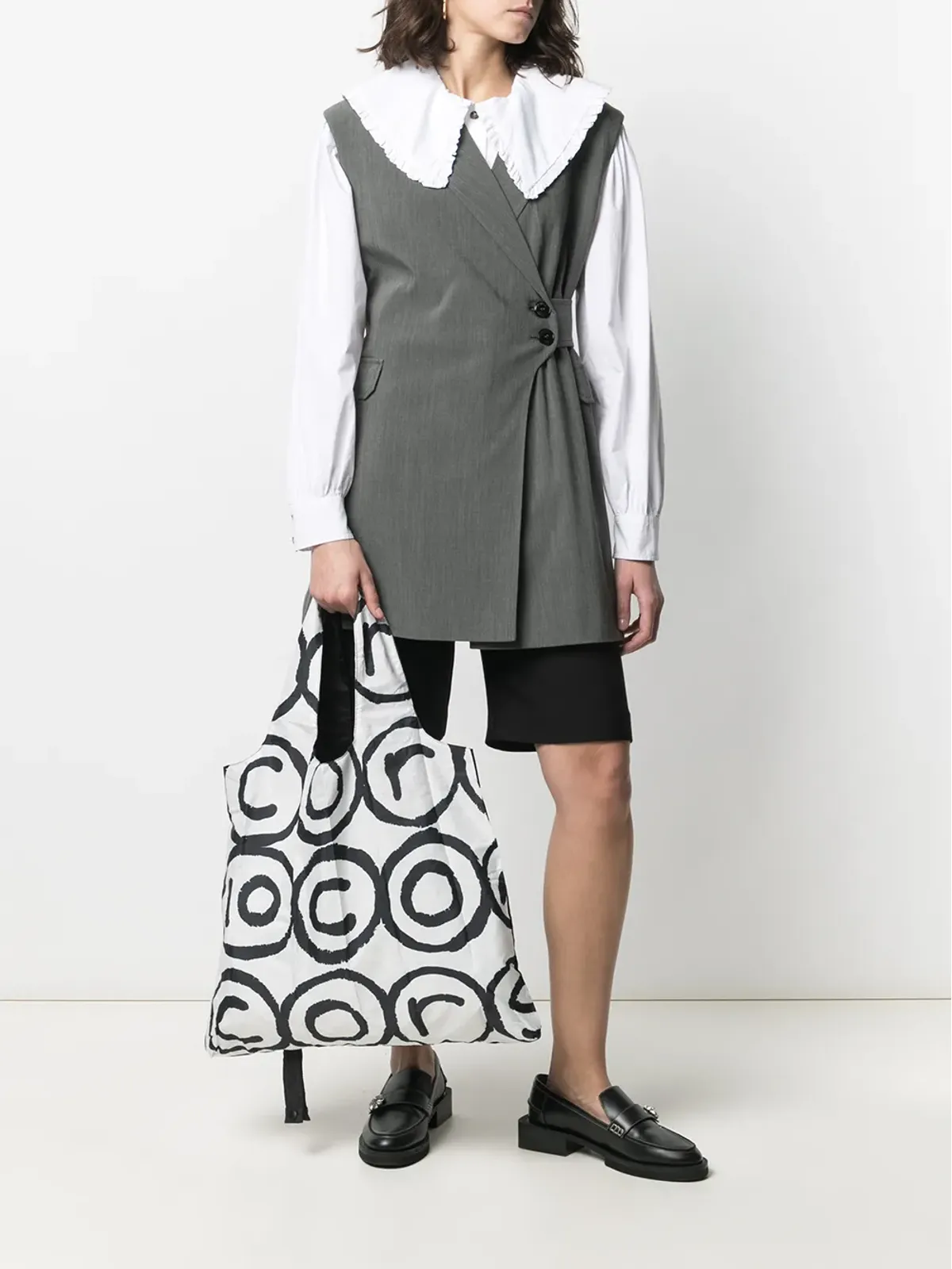 10 CORSO COMO リバーシブルプリント トートバッグ - ブラック - 画像4