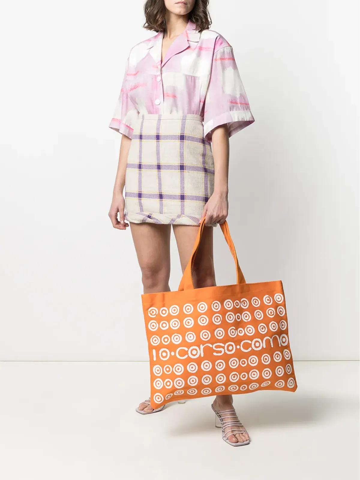 10 CORSO COMO スパイラルロゴプリント トートバッグ - オレンジ - 画像2