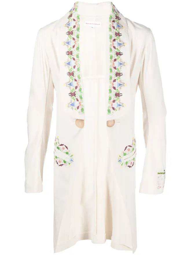 Walter Van Beirendonck Pre-Owned Walter Van Beirendonck Pre-Owned Revolution embroidered coat - Neutralsの商品画像