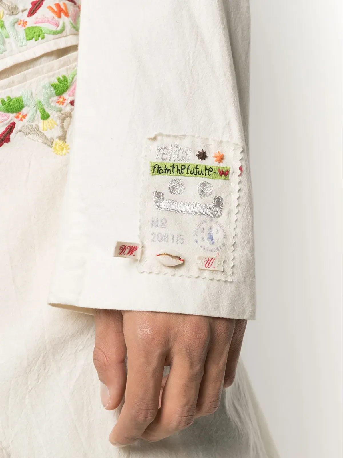Walter Van Beirendonck Pre-Owned Revolution embroidered coat - Neutrals - 画像5